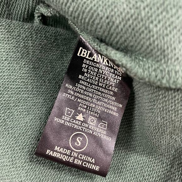 BlankNYC Cheetah Print Cropped Raw Hem Sweatshirt Green Womens Small - Picture 5 of 6